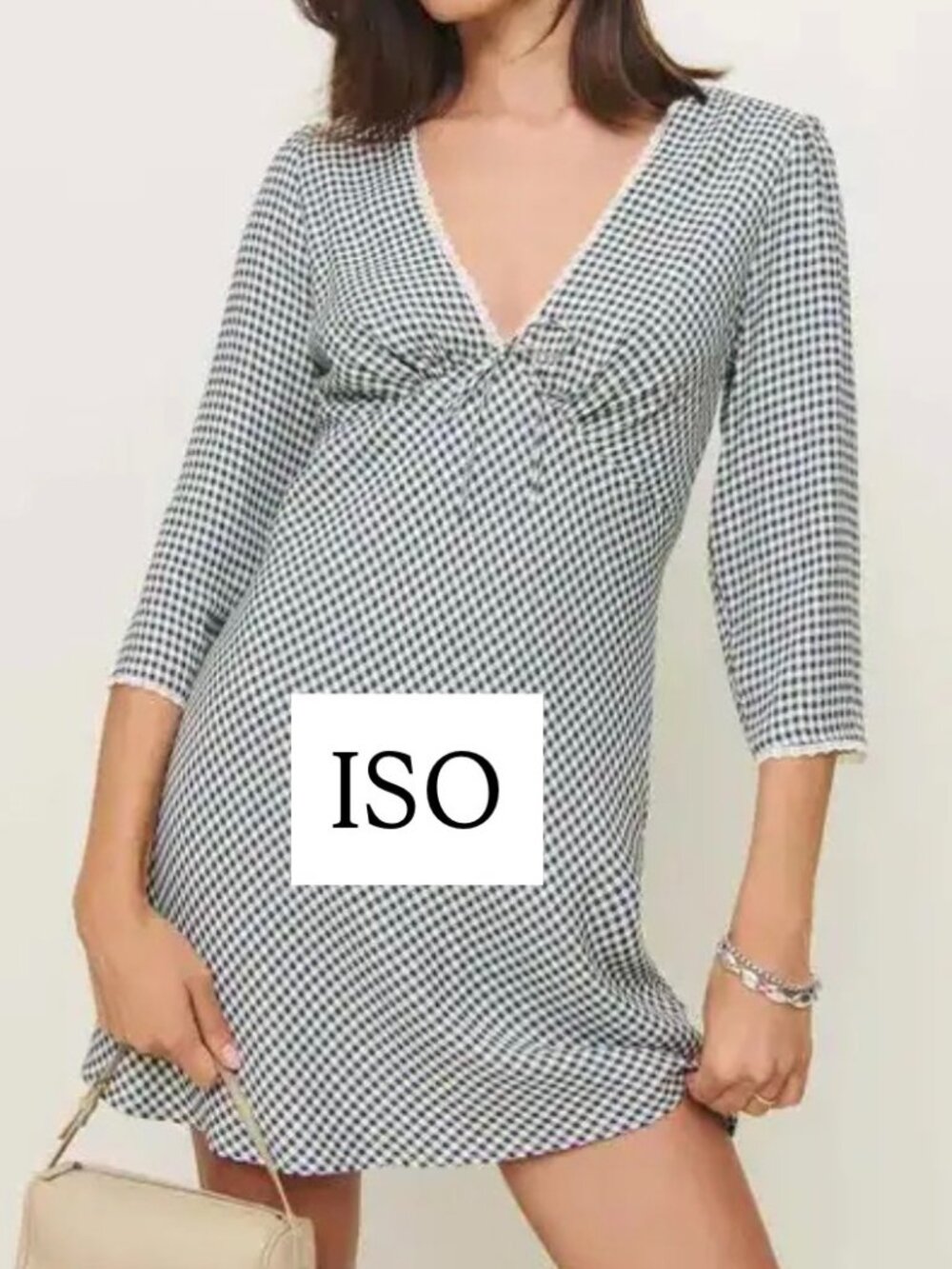 ISO Reformation Arlie dress in slate check